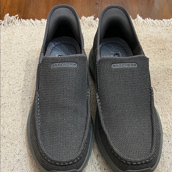 Skechers Men's Charcoal Slip-On Loafers - Picture 1 of 6